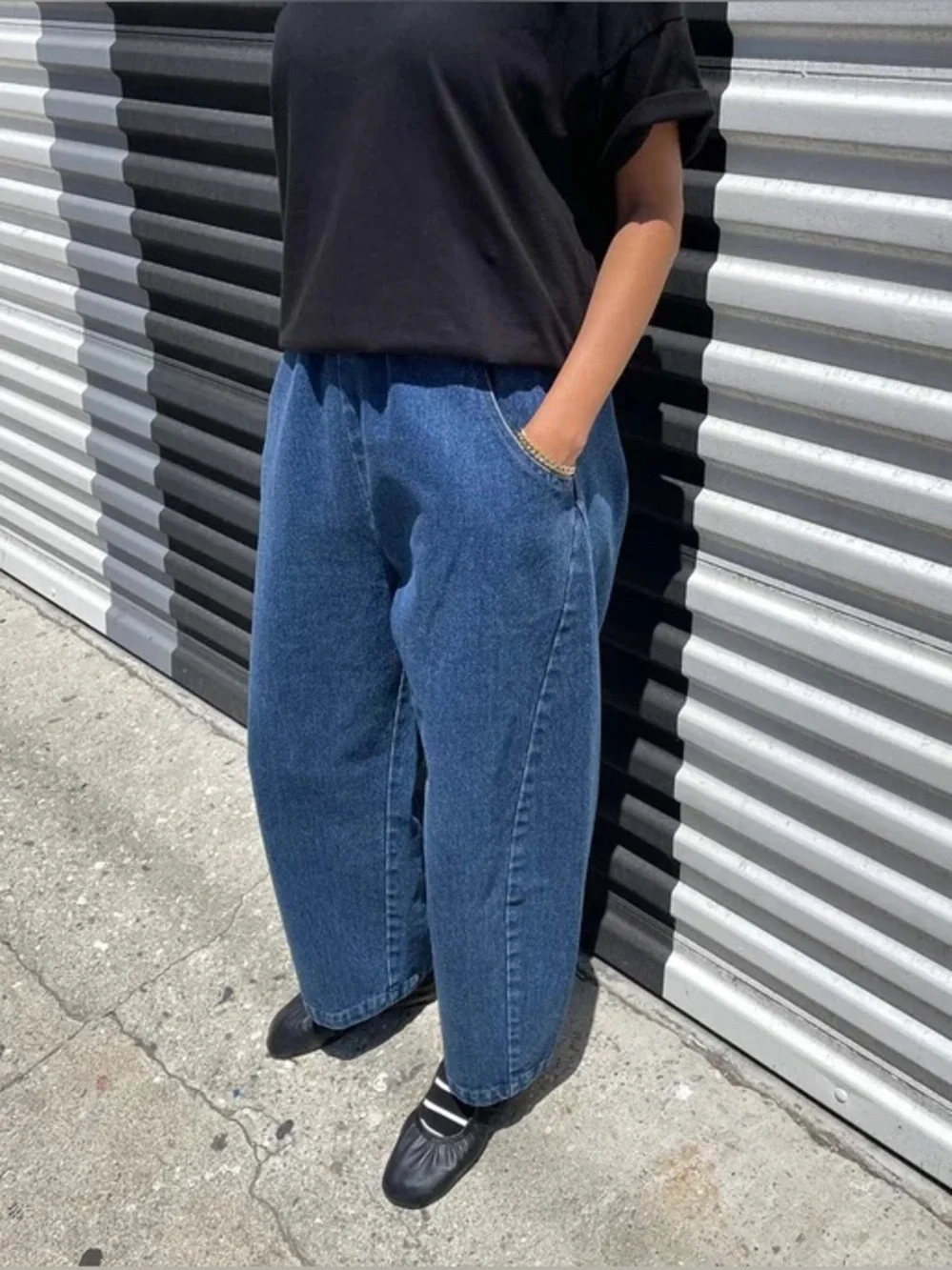 Le Bon Shoppe Blue Denim Arc Pants Medium